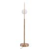 75" Brushed Brass Floor Lamp With White Glass Shade