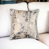 18" Silver And Gray Cowhide Throw Pillow