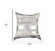 18" Gray and Silver Striped Cowhide Throw Pillow