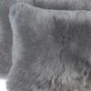 12" X 20" X 5" Gray Sheepskin  Pillow 2 Pack