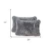 12" X 20" X 5" Gray Sheepskin  Pillow 2 Pack