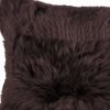 Rectangular Soft Chocolate Natural Sheepskin Fur Lumbar Pillow