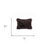 Rectangular Soft Chocolate Natural Sheepskin Fur Lumbar Pillow