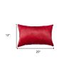 12" X 20" X 5" Wine Cowhide  Pillow