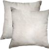 Set of Two Off White Cowhide Throw Pillow