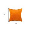 Set of Two 18" Orange Cowhide Throw Pillows