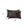 Set of Two 12" X 20" Chocolate Cowhide Throw Pillow