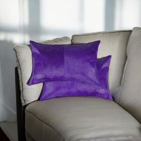 12 X 20 Purple Cowhide Throw Pillow