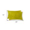 12" X 20" X 5" Yellow Cowhide  Pillow 2 Pack
