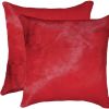 18" X 18" X 5" Wine Cowhide  Pillow 2 Pack