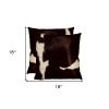 18" X 18" X 5" Chocolate And White Cowhide  Pillow 2 Pack