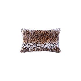 Set of Two 12" X 20" Black And Orange Leopard Throw Pillows