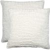 Set of Two Ivory Faux Fur Throw Pillow