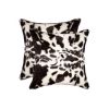 Set of Two 18" Brown And White Faux Fur Throw Pillows