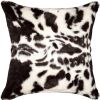 Set of Two 18" Brown And White Faux Fur Throw Pillows