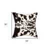 Set of Two 18" Brown And White Faux Fur Throw Pillows