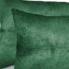 Set of Two 12" X 20" Green Cowhide Throw Pillow