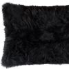 18" X 18"Modern Black New Zealand Sheepskin Pillow