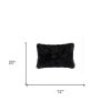18" X 18"Modern Black New Zealand Sheepskin Pillow