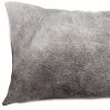 12" X 20" Gray Cowhide Pillow