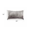 12" X 20" Gray Cowhide Pillow