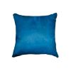 18" Blue Cowhide Throw Pillow