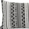 14" X 20" Black And White Fabric Lumbar Throw Pillow