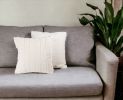 Set of Two Off-White Faux Fur Throw Pillow