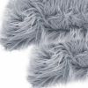 18" X 18" X 5" Grey Faux Fur  Pillow 2 Pack