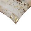 12" X 20" Natural And Gold Cowhide Throw Pillow