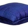 20" X 7" X 20" Transitional Royal Blue Quilted Pillow Cover With Poly Insert
