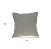 20" X 7" X 20" Transitional Gray Solid Quilted Pillow Cover With Poly Insert