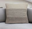 20" Beige and Brown Throw Pillow