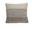 20" Beige and Brown Throw Pillow