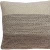 20" Beige and Brown Throw Pillow