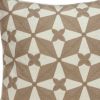 20" Beige and White Geometric Cotton Throw Pillow