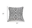 20" X 7" X 20" Gray And White Accent Pillow Cover With Poly Insert