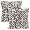 Set Of Two 18" X 18" Taupe Polyester Geometric Zippered Pillow