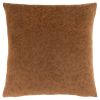 Set Of Two 18" X 18" Brown Velvet Polyester Floral Zippered Pillow