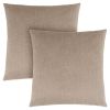 Set of Two 18" Taupe Mosaic Velvet Throw Pillows