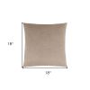 Set of Two 18" Taupe Mosaic Velvet Throw Pillows
