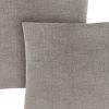 Set of Two 18" Gray Velvet Throw Pillows