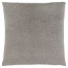 Set of Two 18" Gray Velvet Throw Pillows