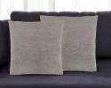 Set of Two 18" Gray Velvet Throw Pillows