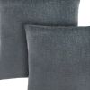 Set of Two 18" Dark Gray Velvet Throw Pillows