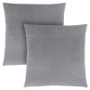 Set of Two 18" Silver Velvet Throw Pillows