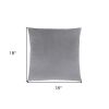 Set of Two 18" Silver Velvet Throw Pillows