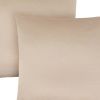Set of Two 18" Gold Satin Throw Pillows