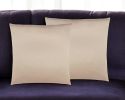 Set of Two 18" Gold Satin Throw Pillows