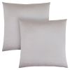 Set of Two 18" Silver Satin Throw Pillows